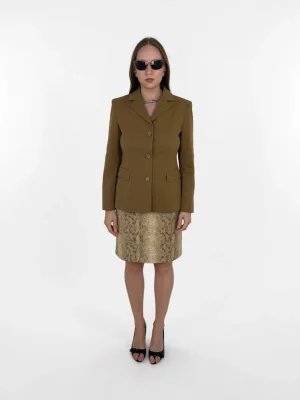 Beigefarbener, taillierter Blazer